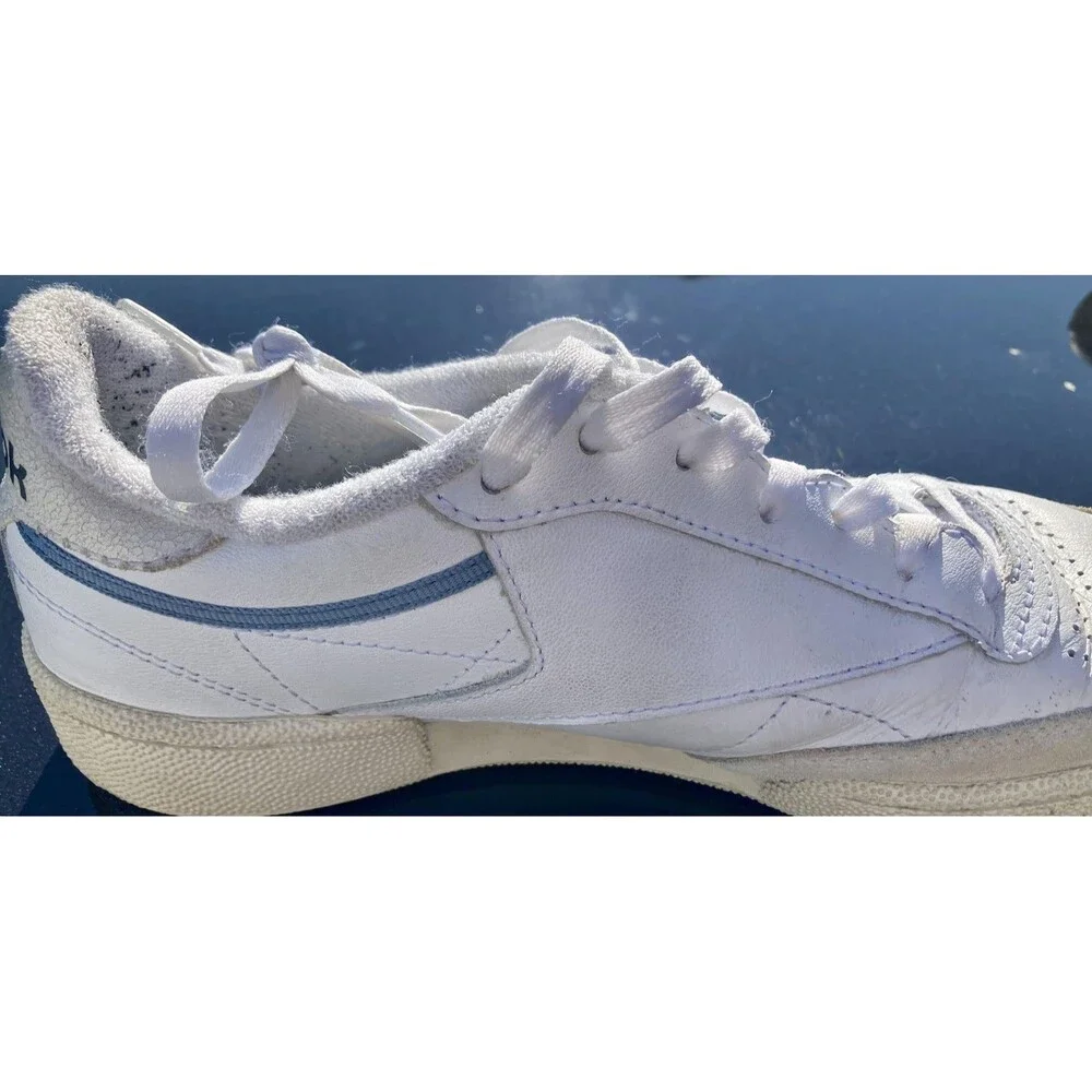 Reebok White Leather Shoes Mens 8.5 Classic Lace Up Low Top Casual Sneakers